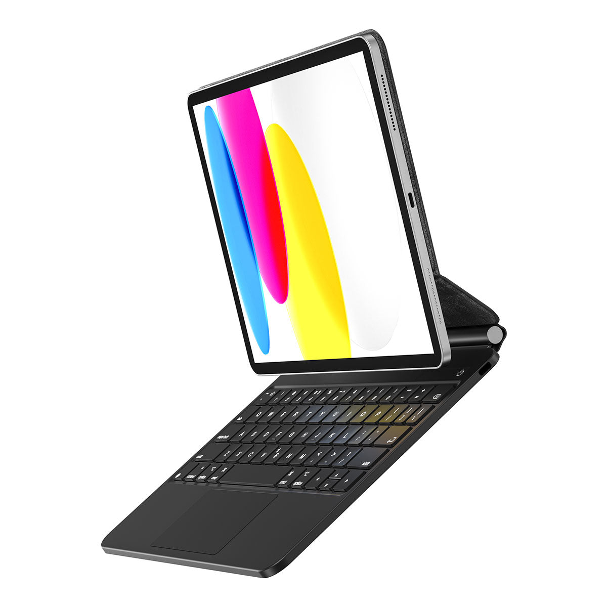 iPad 10.Nesil 2022 10.9" Klavyeli Kılıf Touchpad Klavye Aydınlatmalı Wiwu KX005 Keyboard Siyah