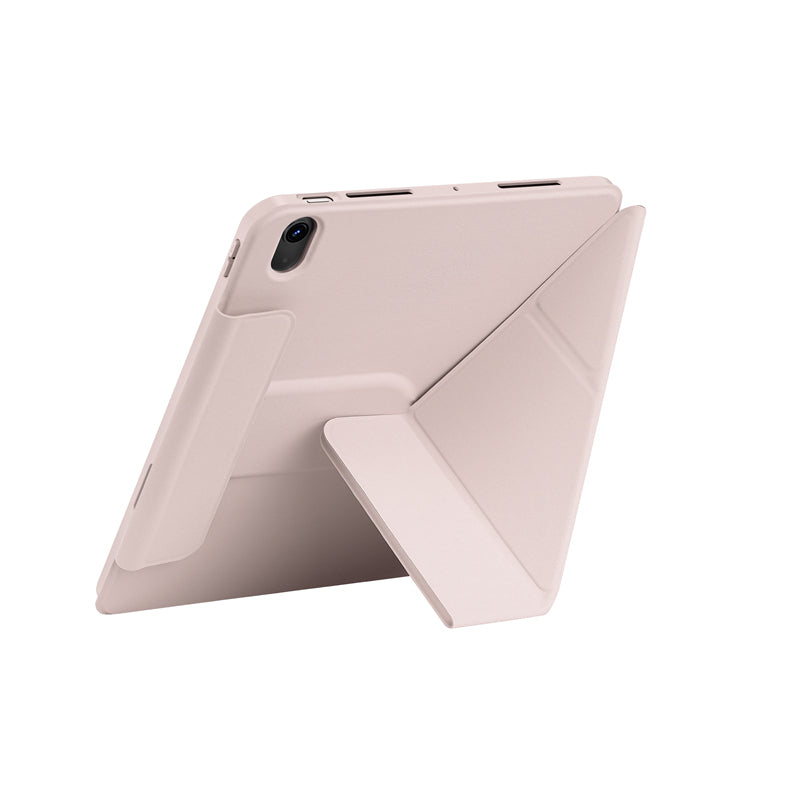 iPad Air 10.9 2022 (5.Nesil) Wiwu 360° Dönebilen Standlı Magnetik Koruyucu Tablet Kılıfı Pembe