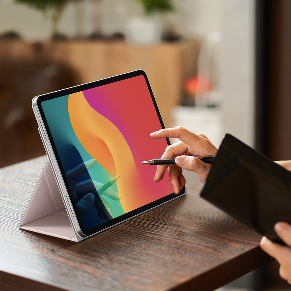 iPad Air 11 2024 Amazingthing Matte Pro Mag Folio Katlanabilir Magnetik Standlı Kılıf Pembe
