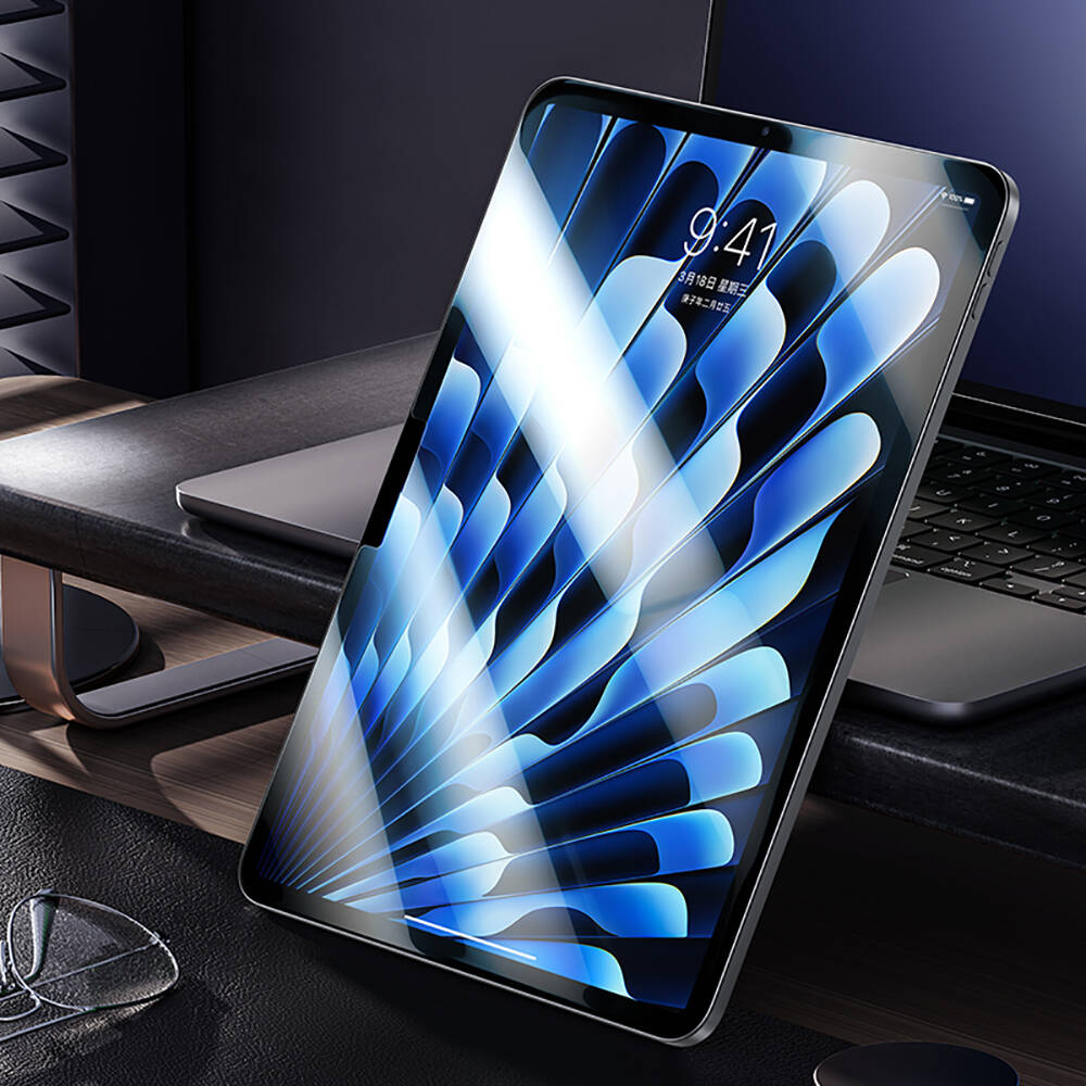 iPad Air 11 2024 Benks King Kong Eğimli Kenar Oleofobik Özellikli Temperli Cam Ekran Koruyucu Şeffaf