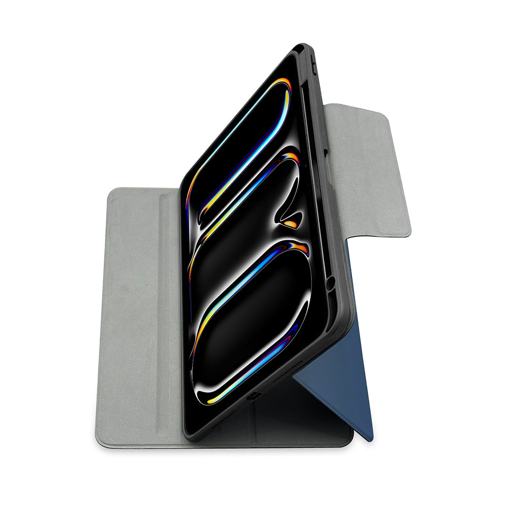 iPad Air 11 2024 Raptic Spin Detachable Folio PU Ayrılabilir Kalem Bölmeli Standlı Kılıf Lacivert