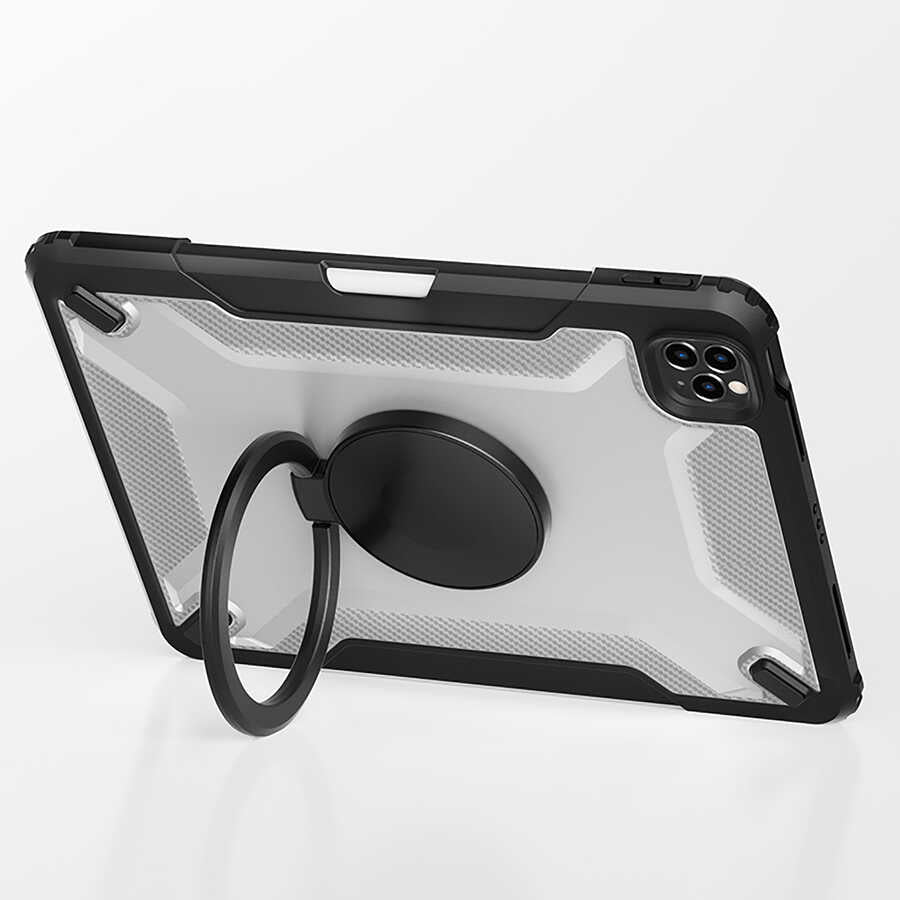 iPad Air 11 2024 Wiwu Mecha Dönebilen Standlı Tablet Kılıfı Siyah
