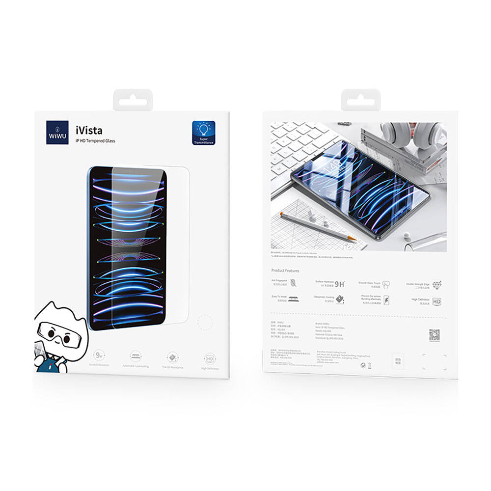 iPad Air 11 2024 Wiwu Wi-GQ003 iVista Serisi Oleofobik HD Temperli Cam Ekran Koruyucu Şeffaf