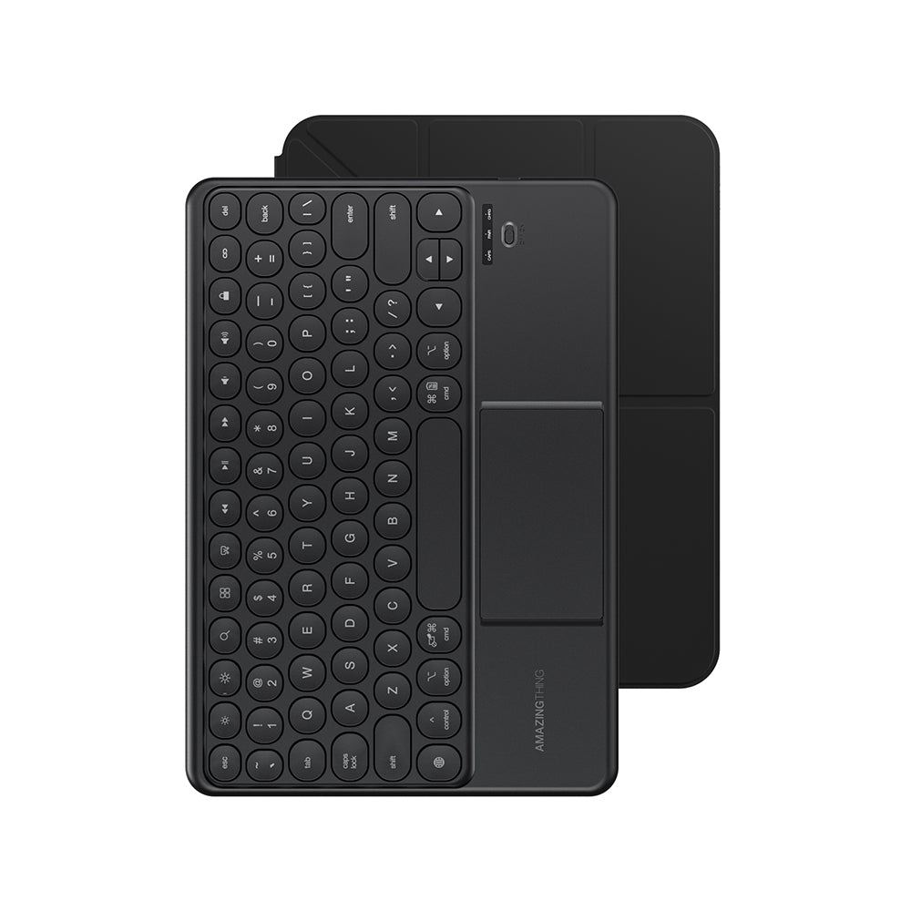 Apple iPad Air 11 2025 M3 Amazingthing Minimal KeyLite Combo Klavyeli Standlı Kılıf Siyah