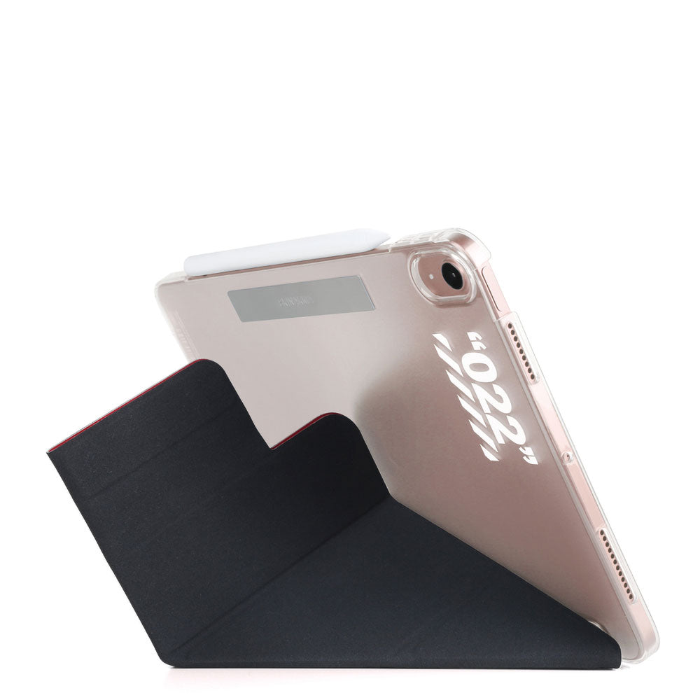 Apple iPad Air 11 2025 M3 Kılıf SkinArma Kalemlikli Arkası Şeffaf Standlı Magnetik Taihi Sora Kılıf Kırmızı