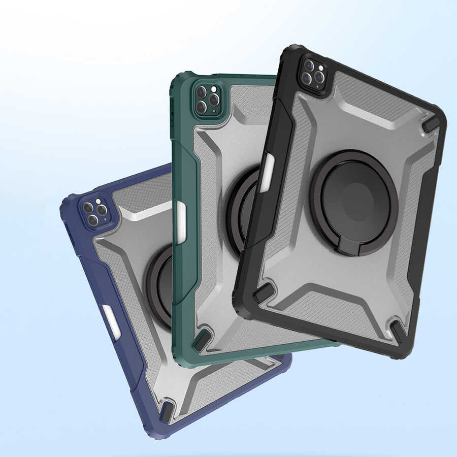 Apple iPad Air 11 2025 M3 Wiwu Mecha Dönebilen Standlı Tablet Kılıfı Yeşil