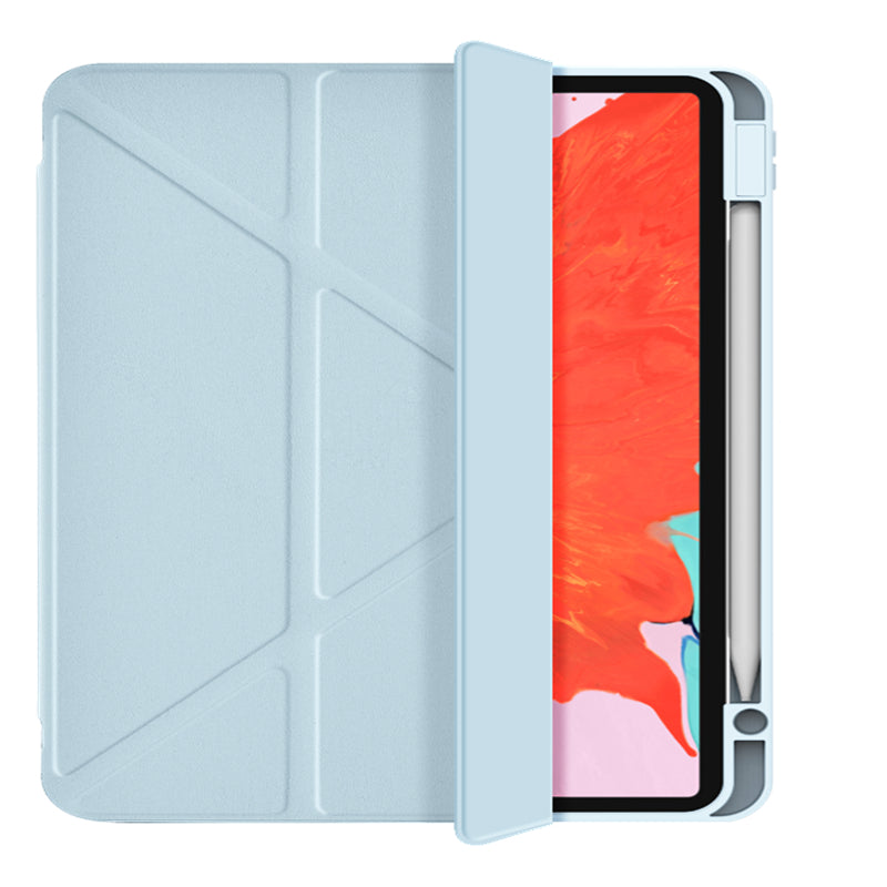 iPad Air 11 2024 Wiwu 360° Dönebilen Standlı Magnetik Koruyucu Tablet Kılıfı Mavi Açık