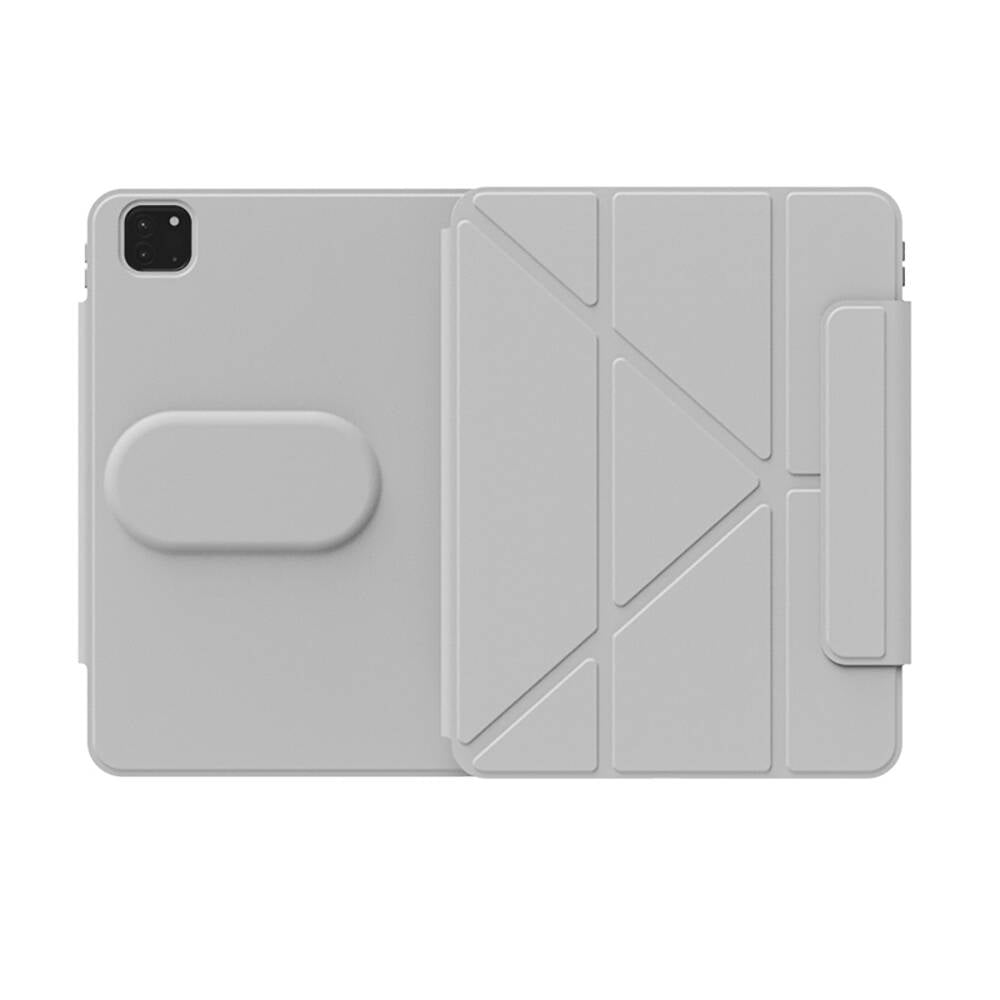 iPad Air 12.9 2022 M2 Wiwu 360° Dönebilen Standlı Magnetik Koruyucu Tablet Kılıfı Gri