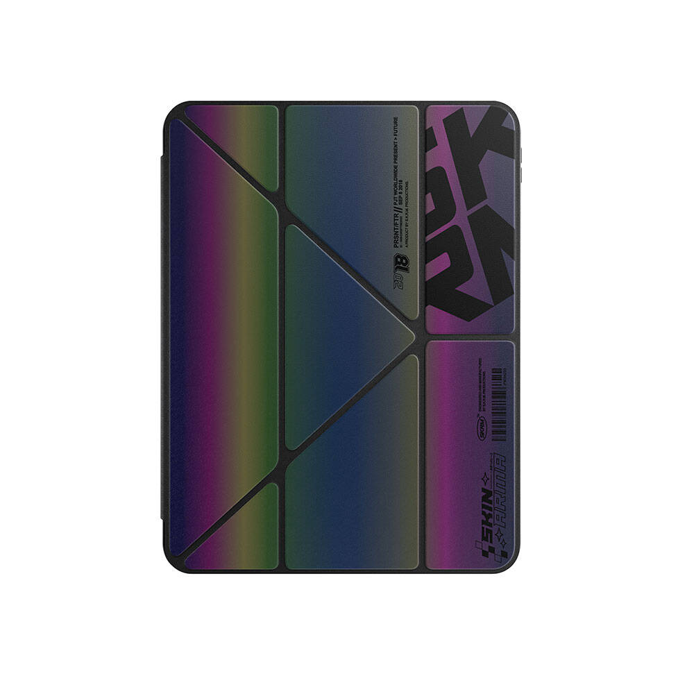 iPad Air 13 2024 Kılıf SkinArma Holografik Tasarımlı Arkası Şeffaf Çıkarılabilir Magnetik Kira Kobai Kılıf Colorful