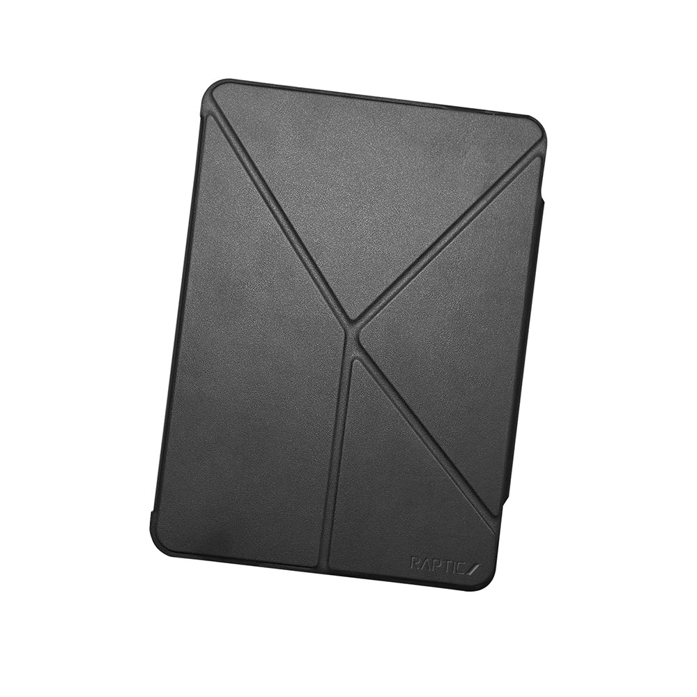 iPad Air 13 2024 Raptic Clear Folio Airbagli Şeffaf Kılıflı Katlanabilir Standlı Kılıf Siyah