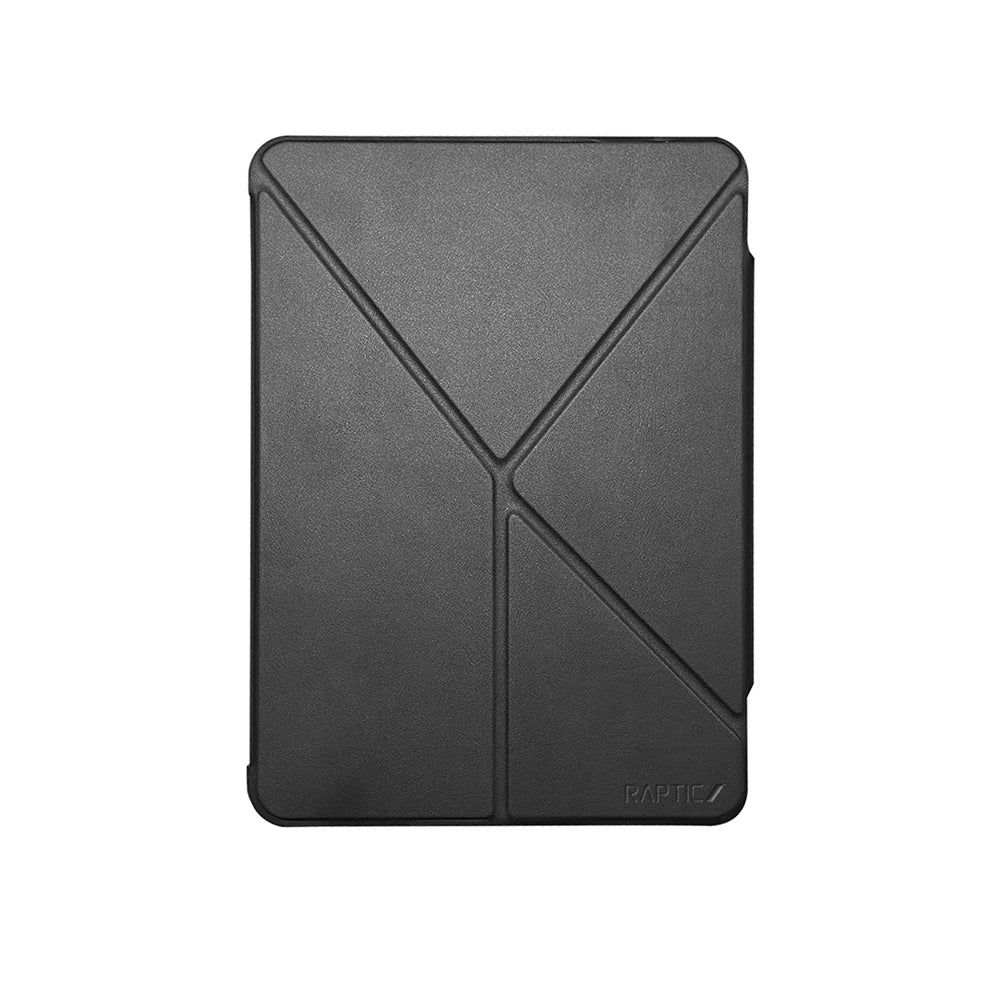 iPad Air 13 2024 Raptic Clear Folio Airbagli Şeffaf Kılıflı Katlanabilir Standlı Kılıf Siyah