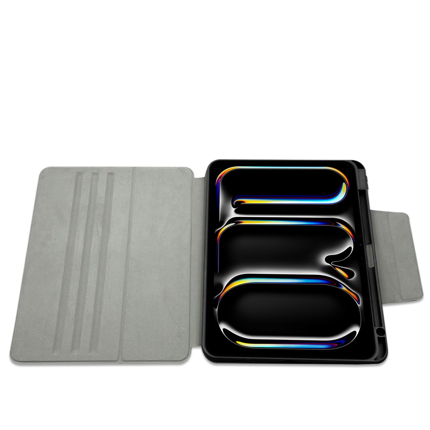 iPad Air 13 2024 Raptic Spin Detachable Folio PU Ayrılabilir Kalem Bölmeli Standlı Kılıf Siyah