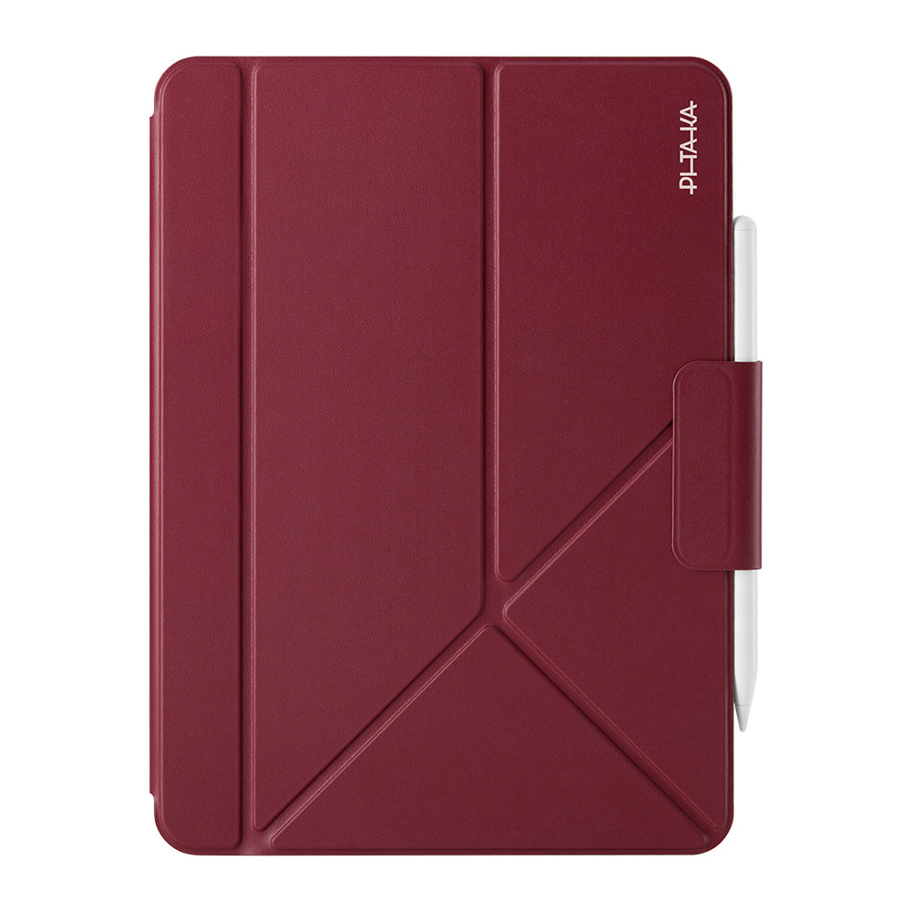 Apple iPad Air 13 2025 M3 Pitaka Folio 3 Kalem Bölmeli Standlı Kılıf Kırmızı