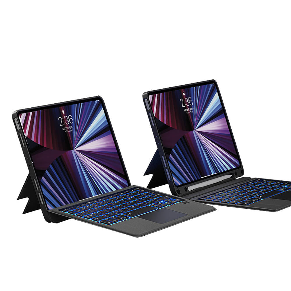 Apple iPad Air 13 2025 M3 Wiwu Mag Touch Klavyeli Standlı Kılıf Siyah