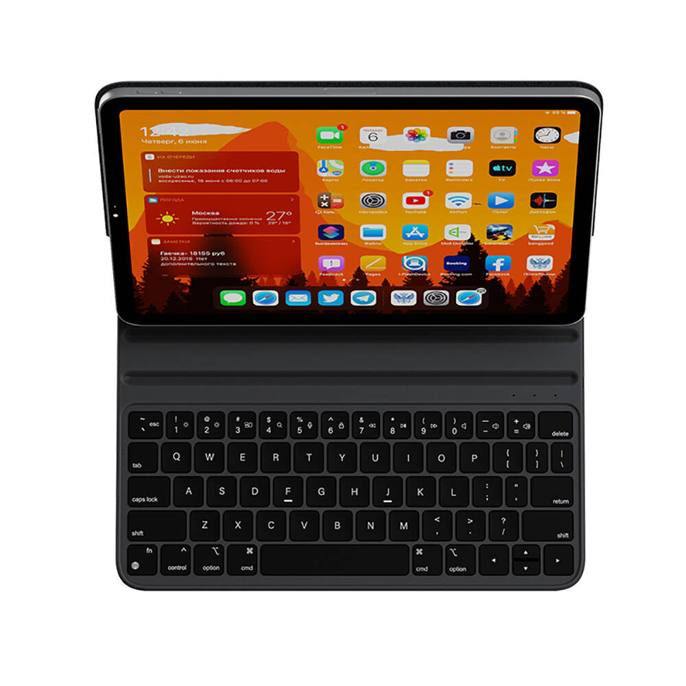 iPad Pro 11 2018 Wiwu F16 Klavyeli Standlı Magnetik Kılıf Siyah