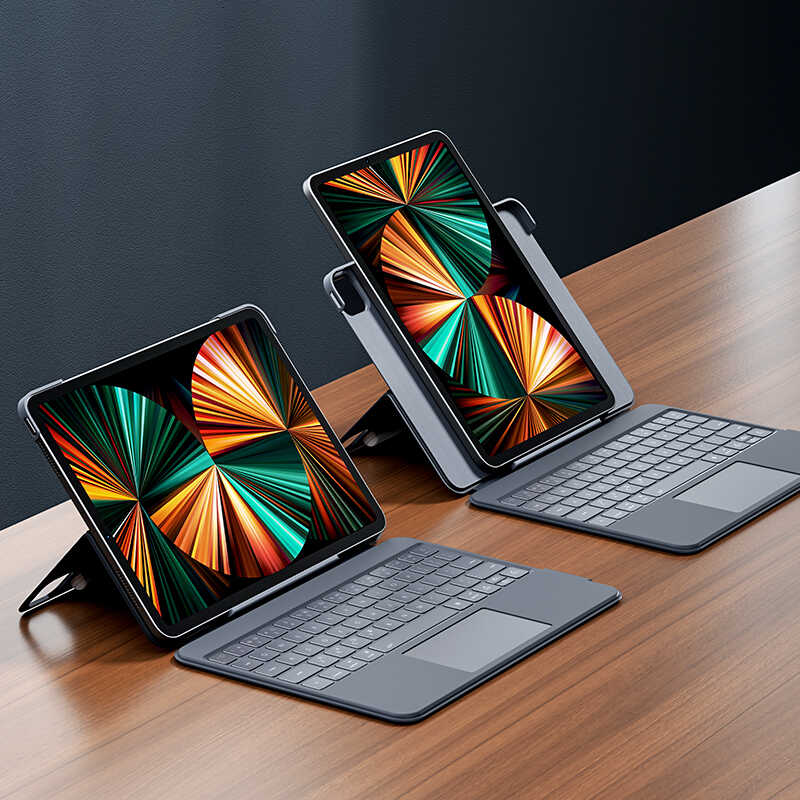 iPad Pro 11 2020 (2.Nesil) Benks KB01 Kablosuz Klavyeli Kılıf Gri