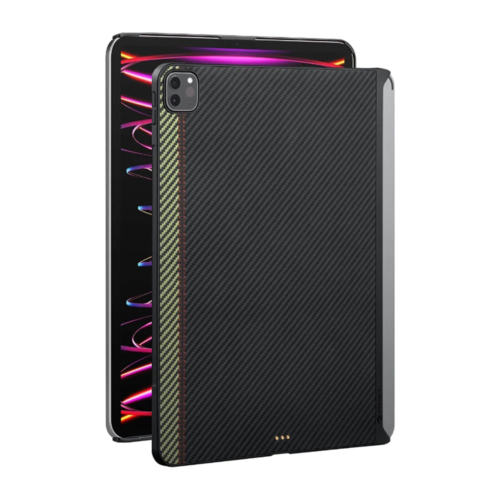 iPad Pro 11 2020 (2.Nesil) Kılıf Aramid Fiber Pitaka Ultra-Slim Classic Serisi Tablet Kılıf Siyah-Kırmızı