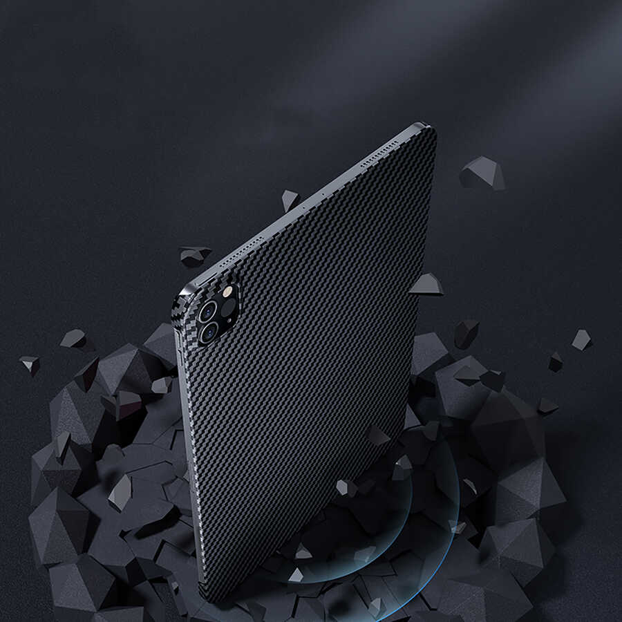 iPad Pro 11 2020 (2.Nesil) Kılıf Benks Essential Kevlar Karbon Fiber Kılıf Siyah