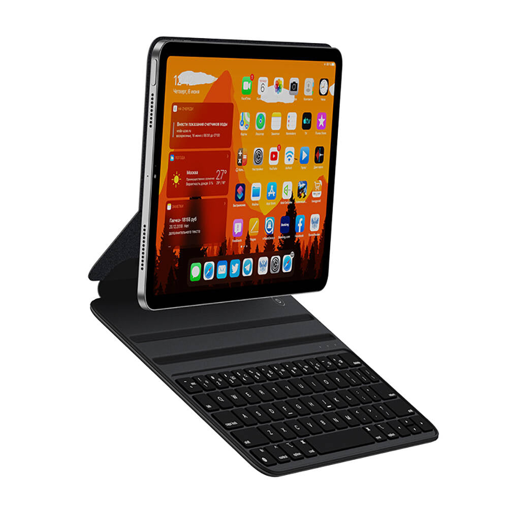 iPad Pro 11 2020 (2.Nesil) Wiwu F16 Klavyeli Standlı Magnetik Kılıf Siyah
