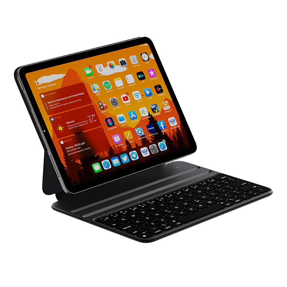 iPad Pro 11 2020 (2.Nesil) Wiwu F16 Klavyeli Standlı Magnetik Kılıf Siyah