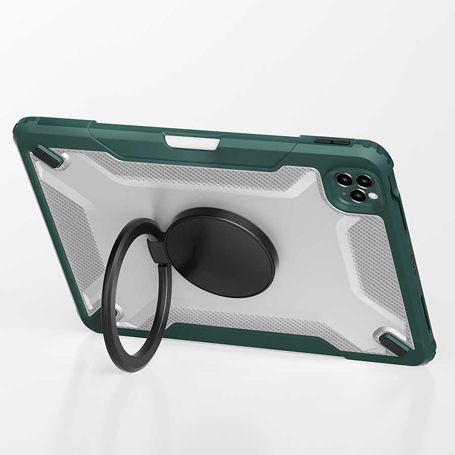 iPad Pro 11 2020 (2.Nesil) Wiwu Mecha Dönebilen Standlı Tablet Kılıfı Siyah