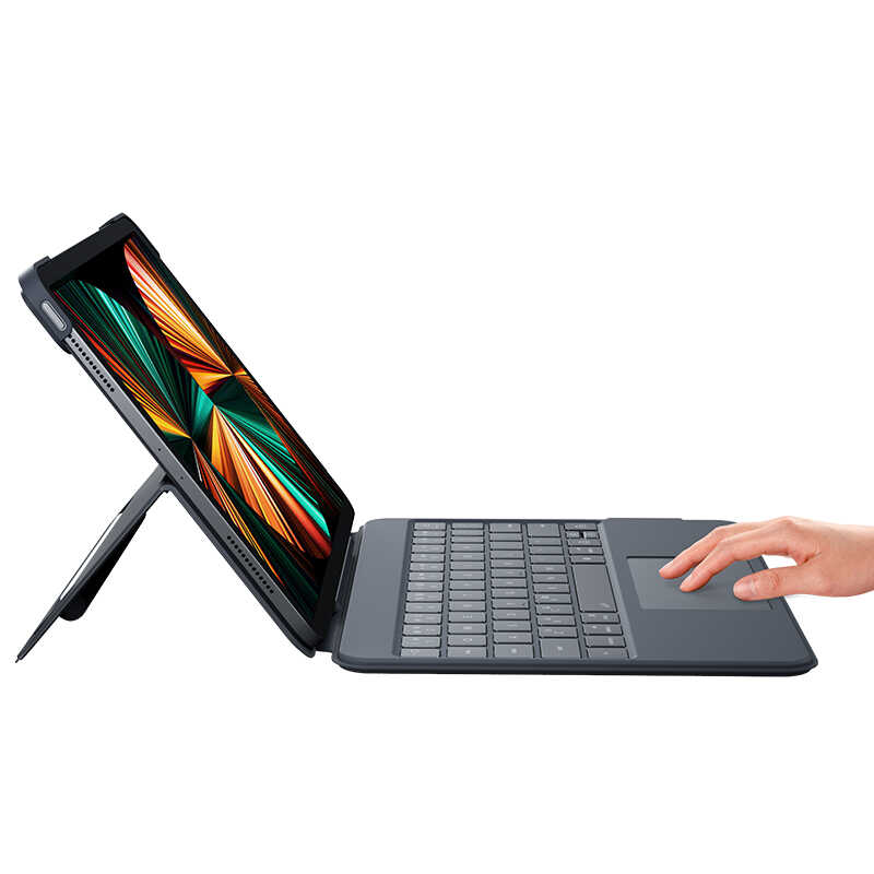 iPad Pro 11 2021 (3.Nesil) Benks KB01 Kablosuz Klavyeli Kılıf Gri