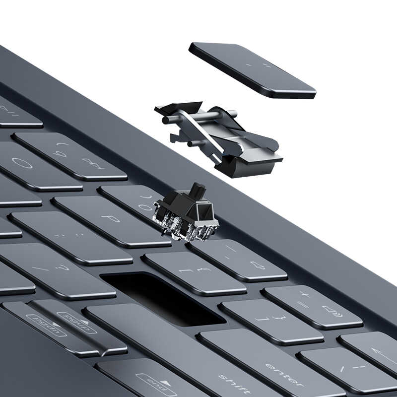 iPad Pro 11 2021 (3.Nesil) Benks KB01 Kablosuz Klavyeli Kılıf Gri