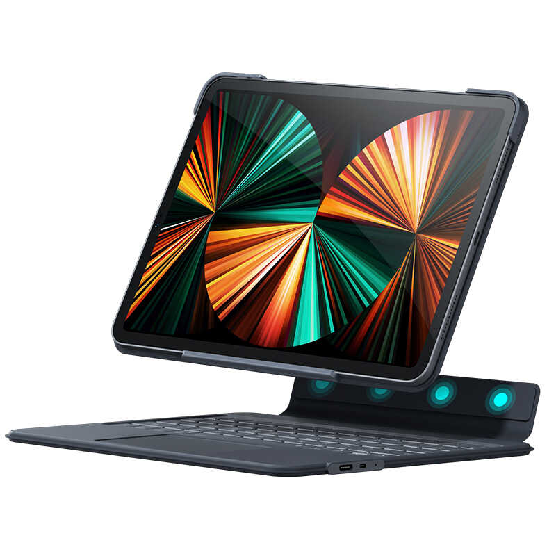 iPad Pro 11 2021 (3.Nesil) Benks KB01 Kablosuz Klavyeli Kılıf Gri