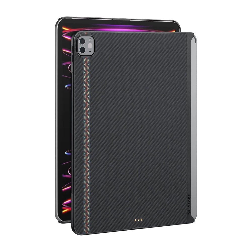 iPad Pro 11 2021 (3.Nesil) Kılıf Aramid Fiber Pitaka Ultra-Slim Classic Serisi Tablet Kılıf Siyah-Kırmızı