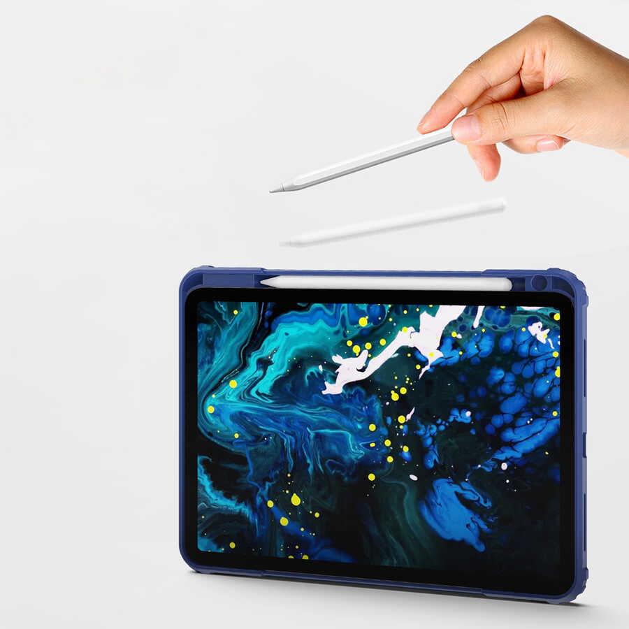 iPad Pro 11 2021 (3.Nesil) Wiwu Mecha Dönebilen Standlı Tablet Kılıfı Siyah