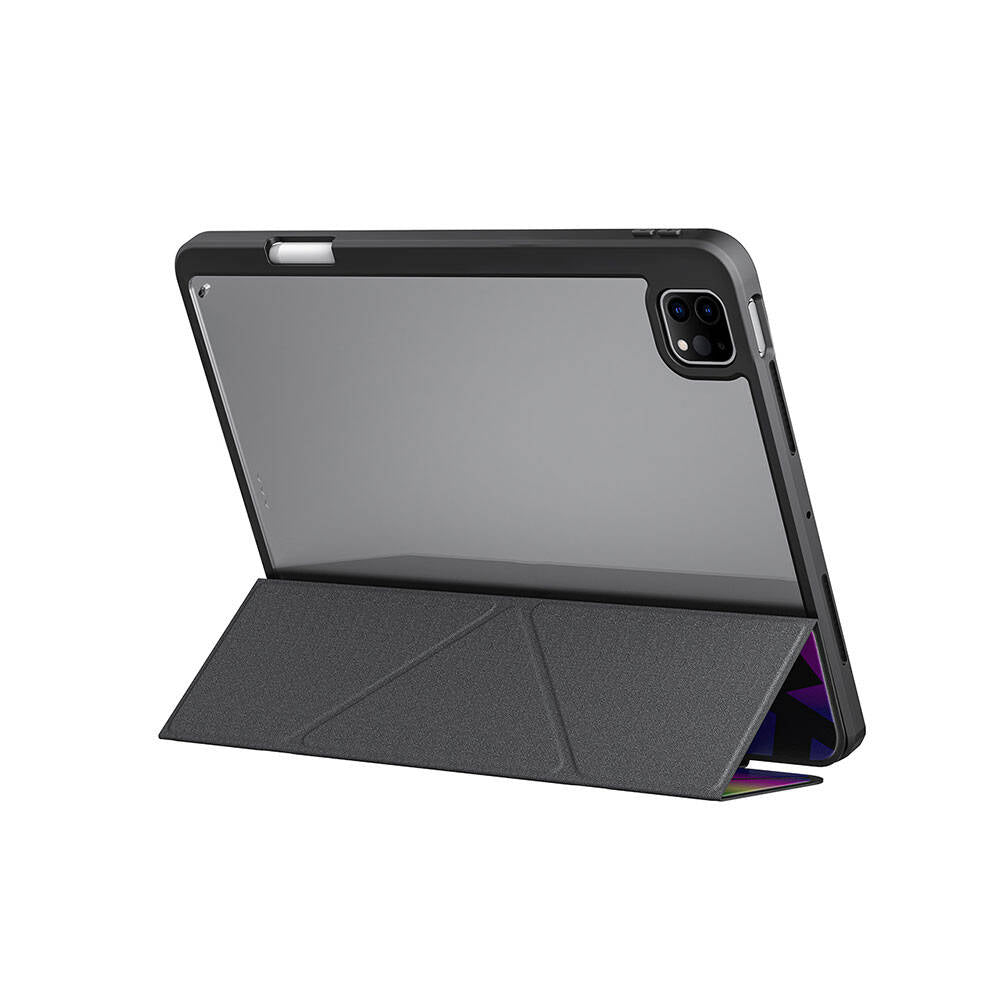 iPad Pro 11 2024 Kılıf SkinArma Holografik Tasarımlı Arkası Şeffaf Çıkarılabilir Magnetik Kira Kobai Kılıf Colorful