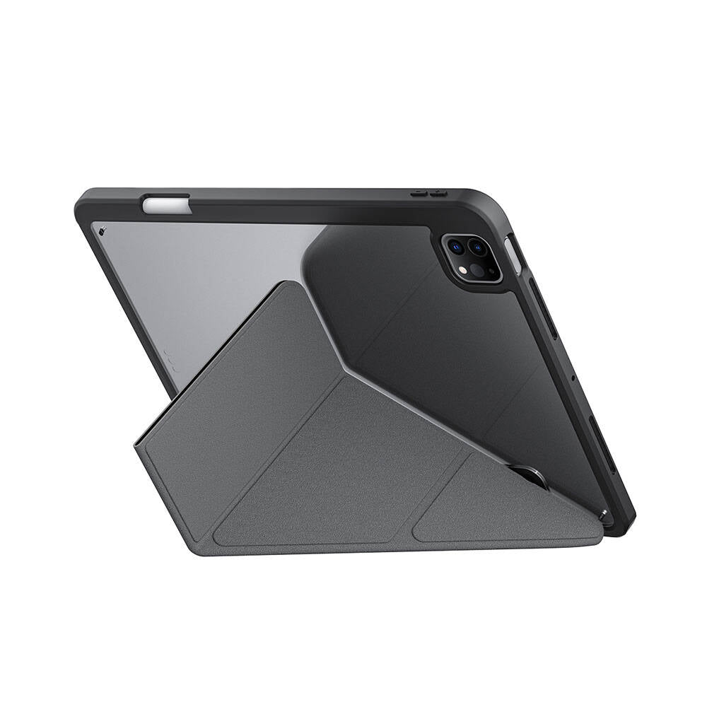 iPad Pro 11 2024 Kılıf SkinArma Holografik Tasarımlı Arkası Şeffaf Çıkarılabilir Magnetik Kira Kobai Kılıf Füme
