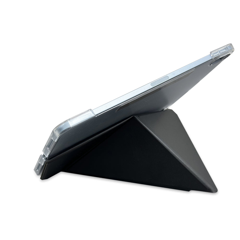 iPad Pro 11 2024 Raptic Clear Folio Airbagli Şeffaf Kılıflı Katlanabilir Standlı Kılıf Siyah