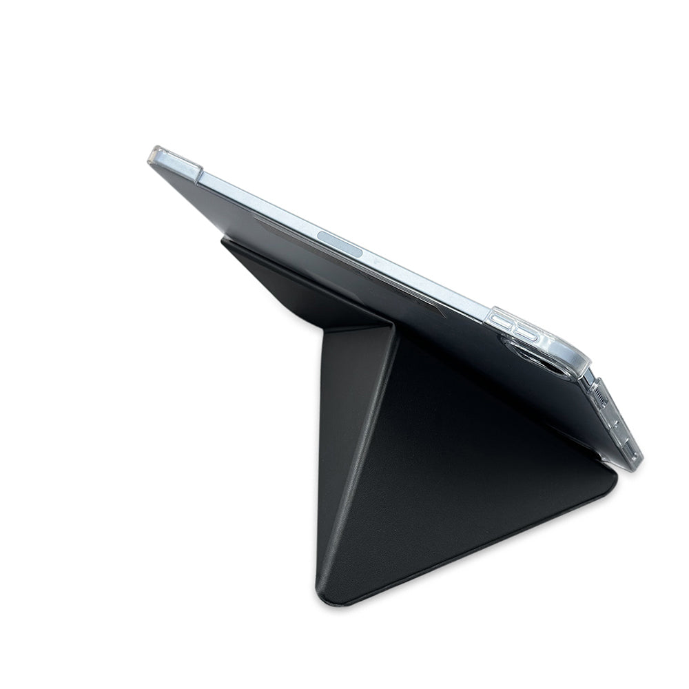 iPad Pro 11 2024 Raptic Clear Folio Airbagli Şeffaf Kılıflı Katlanabilir Standlı Kılıf Siyah