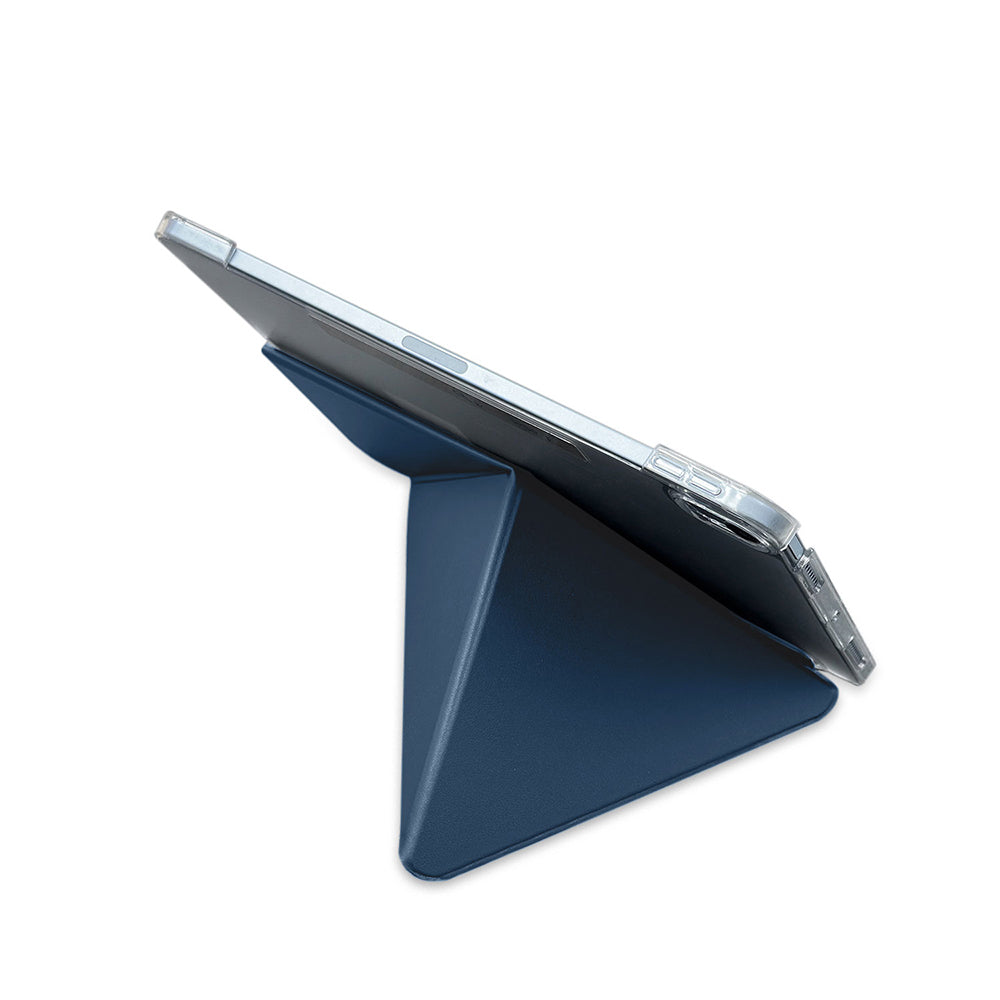 iPad Pro 11 2024 Raptic Clear Folio Airbagli Şeffaf Kılıflı Katlanabilir Standlı Kılıf Lacivert