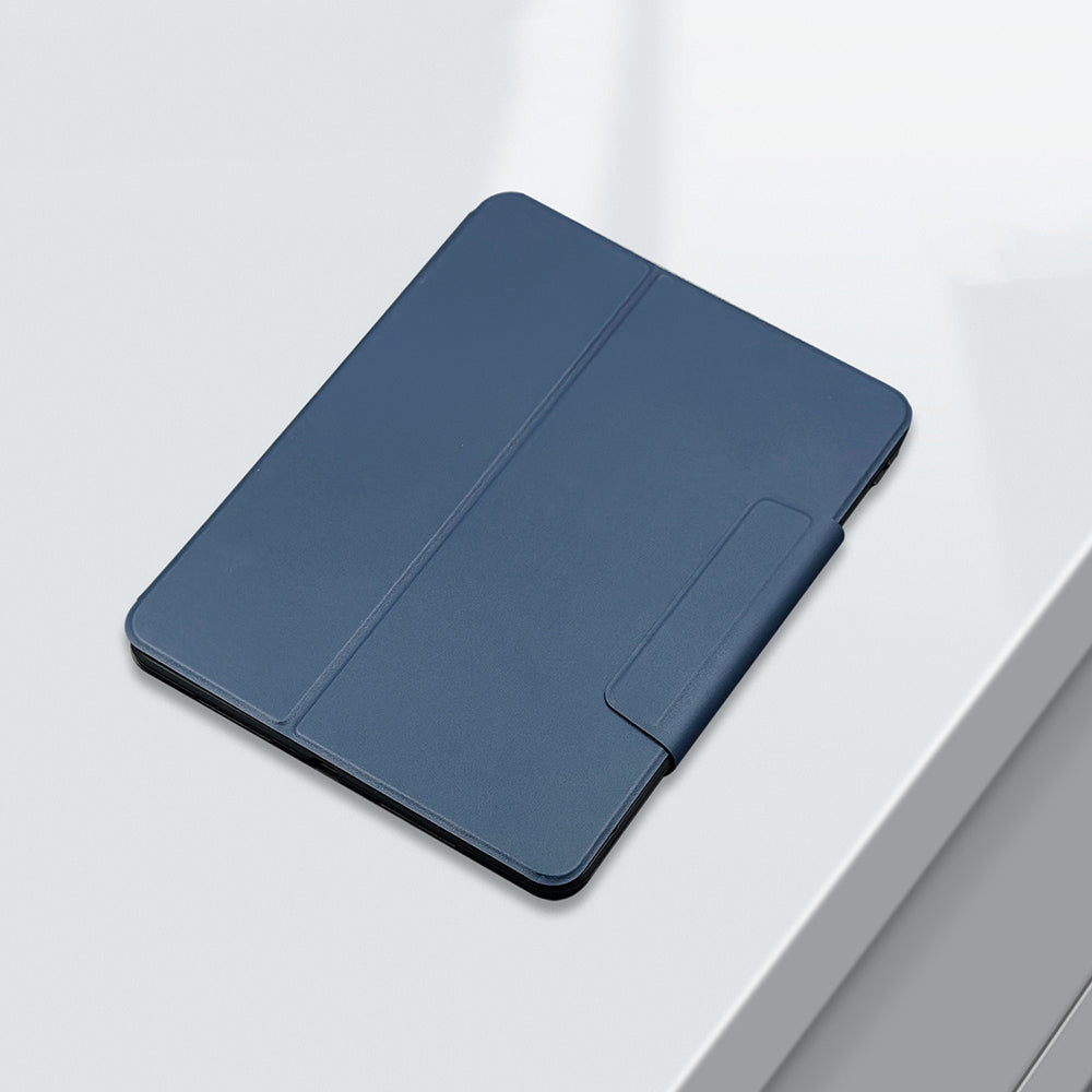 iPad Pro 11 2024 Raptic Spin Detachable Folio PU Ayrılabilir Kalem Bölmeli Standlı Kılıf Lacivert