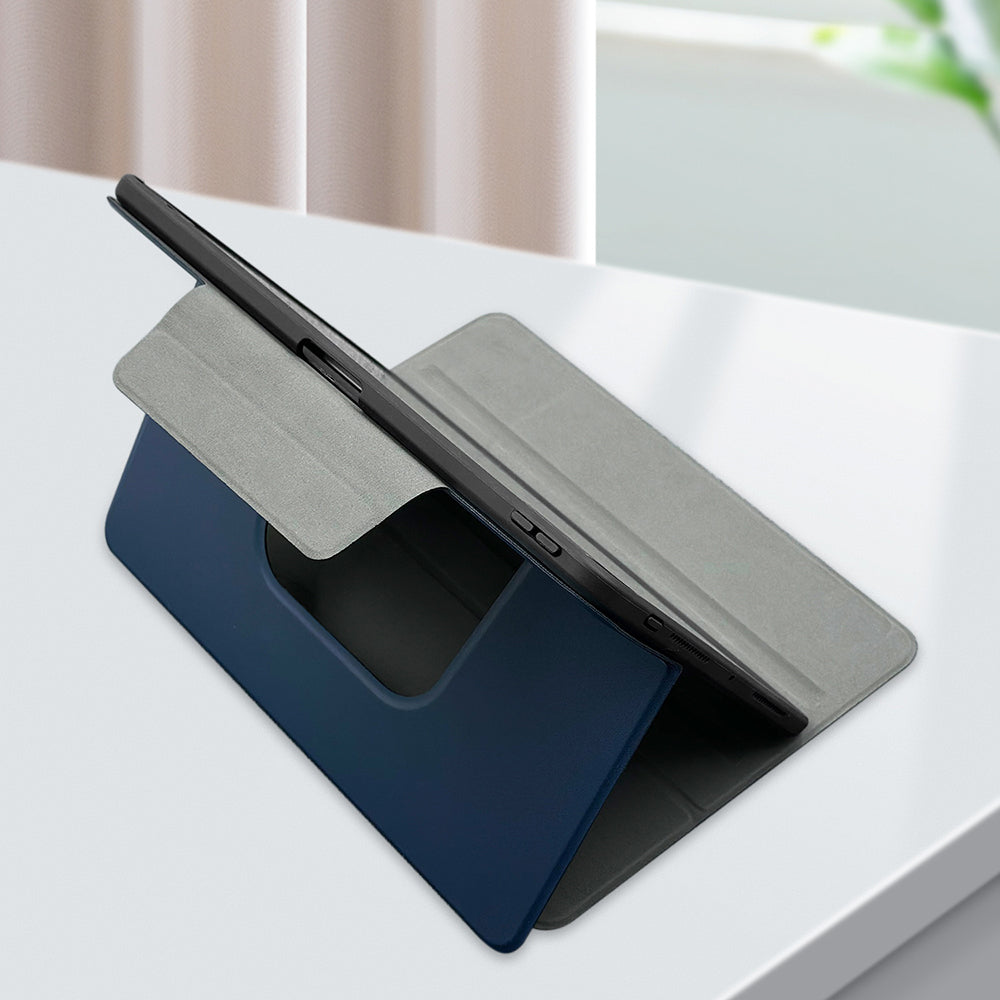 iPad Pro 11 2024 Raptic Spin Detachable Folio PU Ayrılabilir Kalem Bölmeli Standlı Kılıf Lacivert