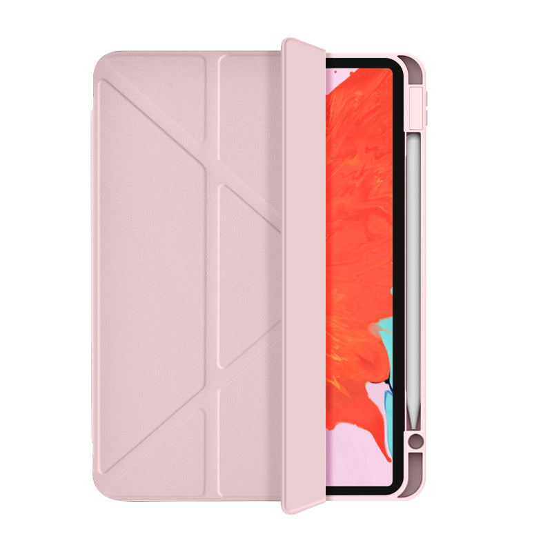 iPad Pro 11 2024 Wiwu 360° Dönebilen Standlı Magnetik Koruyucu Tablet Kılıfı Pembe
