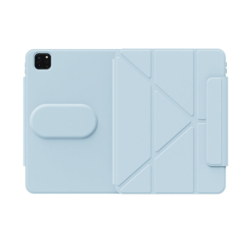 iPad Pro 11 2024 Wiwu 360° Dönebilen Standlı Magnetik Koruyucu Tablet Kılıfı Mavi Açık