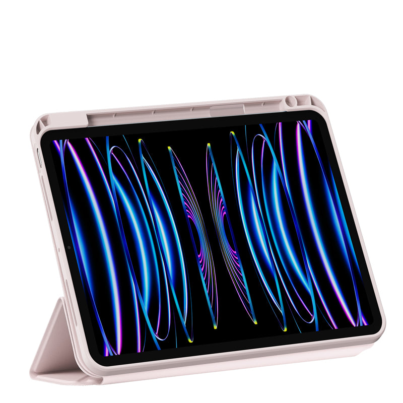iPad Pro 11 2024 Wiwu 360° Dönebilen Standlı Magnetik Koruyucu Tablet Kılıfı Pembe