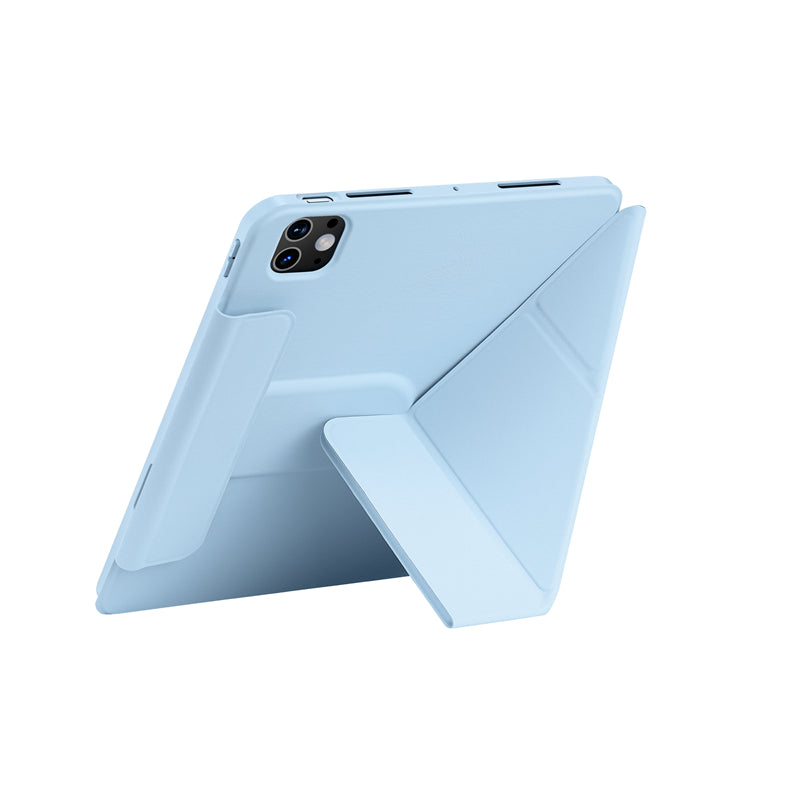 iPad Pro 11 2024 Wiwu 360° Dönebilen Standlı Magnetik Koruyucu Tablet Kılıfı Mavi Açık