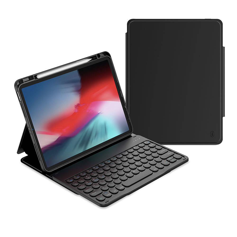 iPad Pro 11 2024 Wiwu Protective Gizli Kalem Bölmeli Klavyeli Kılıf Siyah