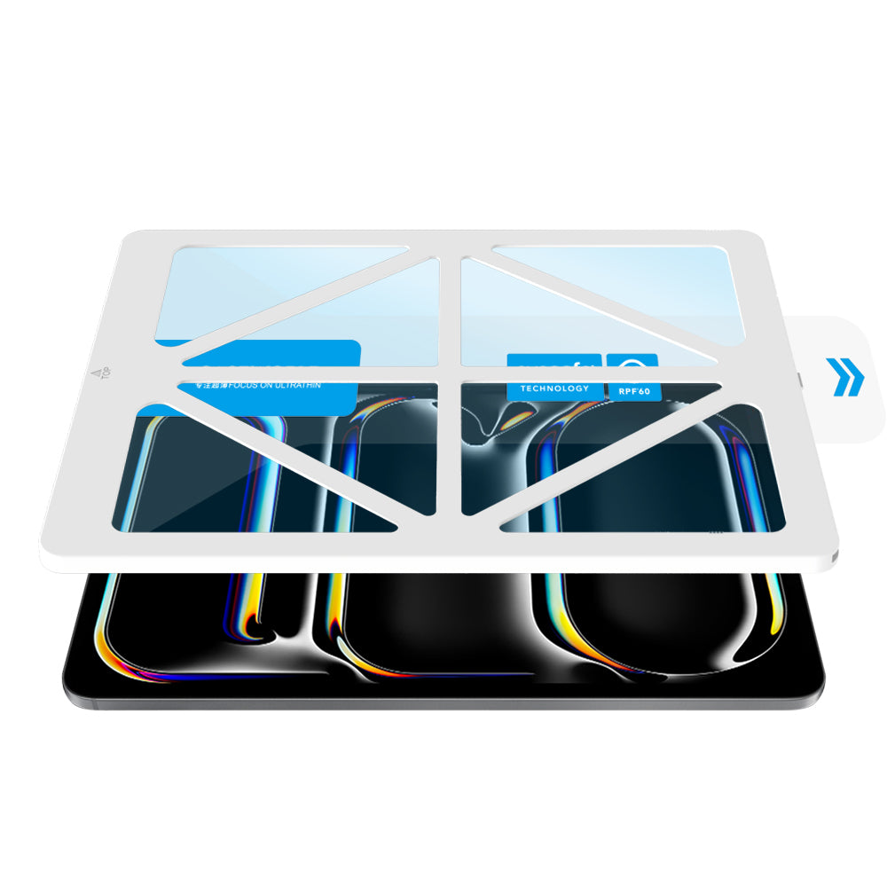 Apple iPad Pro 11 2025 M5 CaseWorld Eyesafe Mavi Işık Teknolojili Temperli Cam Ekran Koruyucu + Uygulama Aparatı Şeffaf