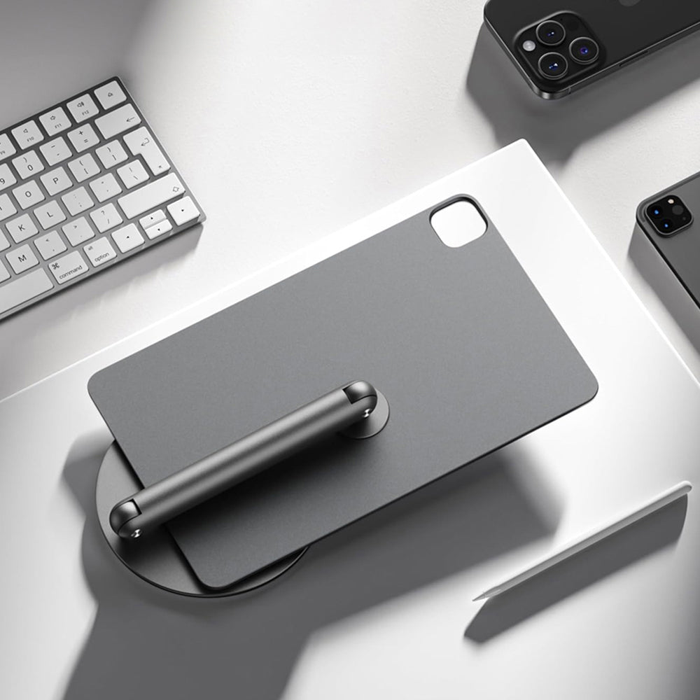 Apple iPad Pro 11 2025 M5 Wiwu ZM-310 360 Derece Dönebilen Magnetik Başlıklı Tablet Standı Gri