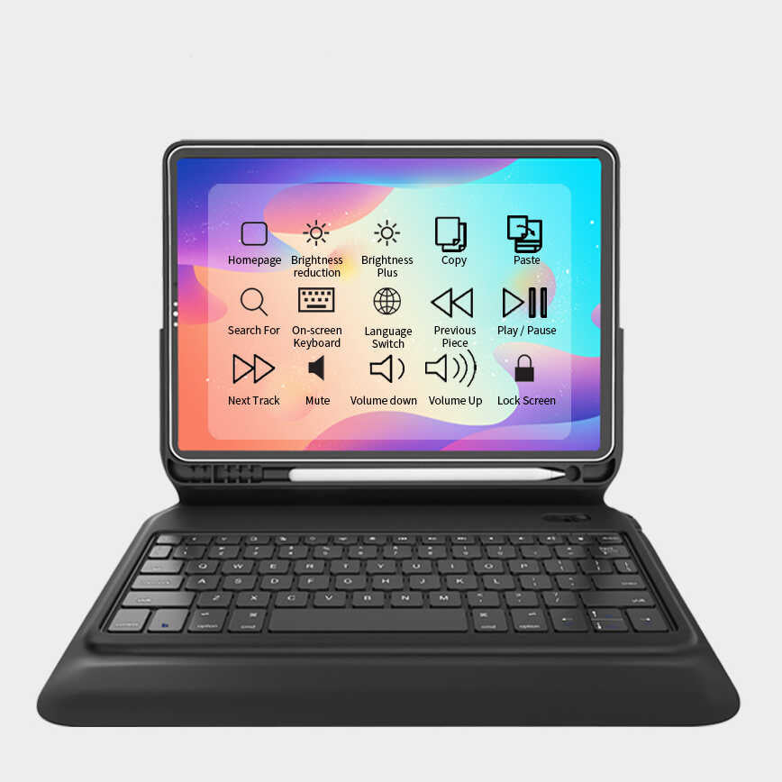 iPad Pro 11 Wiwu Keyboard Folio Kablosuz Klavyeli Kılıf Siyah