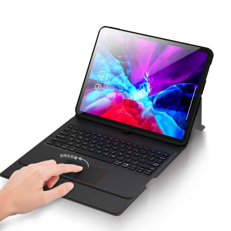 iPad Pro 12.9 2020 (4.Nesil) Benks Multifunctional Kablosuz Klavyeli Kılıf Siyah