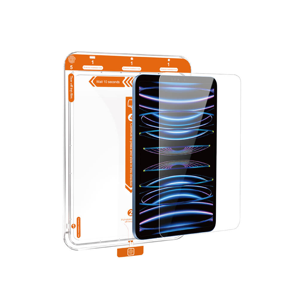 iPad Pro 12.9 2020 (4.Nesil) Wiwu Wi-GQ002 iVista 5 Katmanlı Temperli Cam Ekran Koruyucu + Kolay Uygulama Aparatı Renksiz