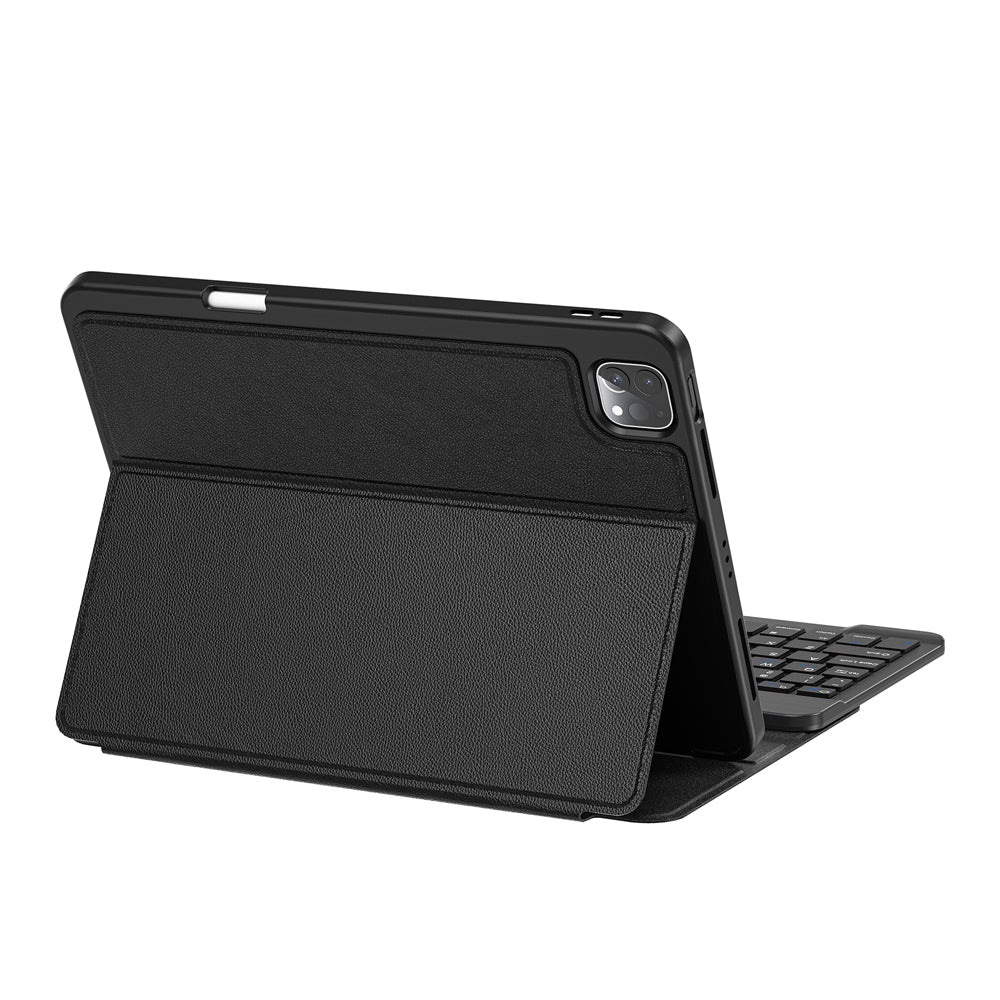 iPad Pro 12.9 2022 M2 Wiwu Protective Gizli Kalem Bölmeli Klavyeli Kılıf Siyah