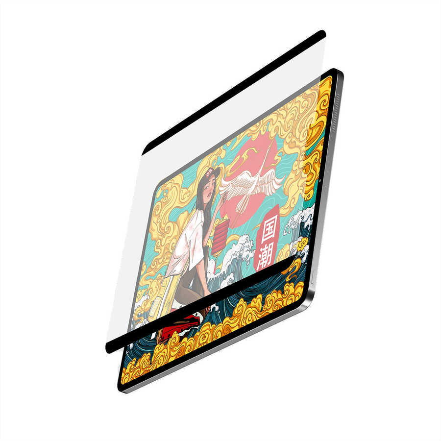 iPad Pro 12.9 2022 M2 Wiwu Removable Mıknatıslı Ekran Koruyucu Siyah