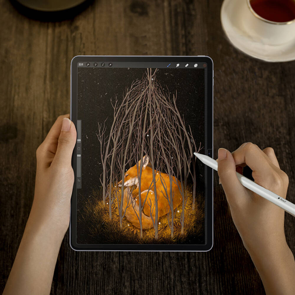 iPad Pro 13 2024 Kağıt Hisli Benks Mat Paper-Like Ekran Koruyucu Şeffaf